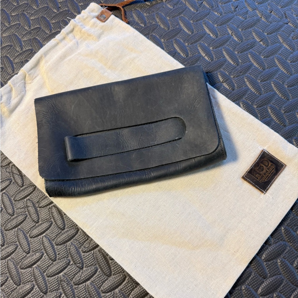 Hide & Drink Black Leather Clutch
